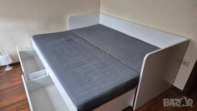 РАЗТЕГАЕМО ЛЕГЛО С 2-ДВОЕН МАТРАК БЕРГЕН 2 Х 80/200 СМ, снимка 6 - Спални и легла - 53303027