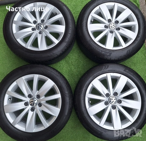 Продавам 4бр оригинални 16-ки джанти с летни гуми за Фолксваген Пасат, Голф, Туран,Джета 