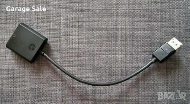 Преходник HP - Display Port (м) към DVI (ж), с кабел 20 cm, снимка 1 - Кабели и адаптери - 41763770