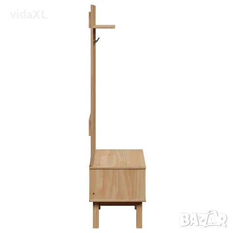 vidaXL Шкаф портманто OTTA, 50x40x160 см, борово дърво масив, снимка 5 - Портманта - 56147391