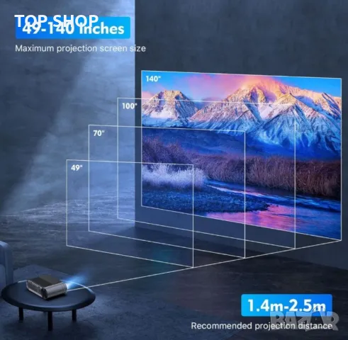 Видео проектор, HD Dolby WiFi Bluetooth проектор, 8000 лумена