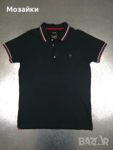 Мъжка поло тениска Diesel с яка и маншети, черна - размер M