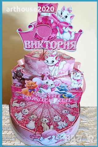 Картонена торта -котето Мари,покани за рожден ден,банери за стена и др., снимка 9 - Други - 39476956