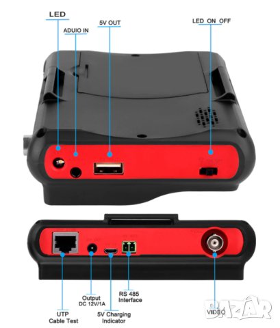 CCTV SecurityCamera Tester Окабеляване Монтаж на Камери Тест Монитор за Камери Тестер за Видеокамери, снимка 5 - Комплекти за видеонаблюдение - 41372174