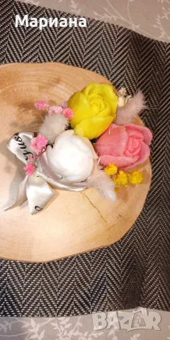 Ръчно изработени сапуни/свещи, снимка 11 - Изкуствени цветя - 49398063