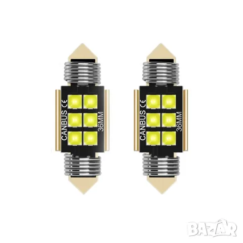 LED крушки софитни 36mm CANBUS 12V 2 броя