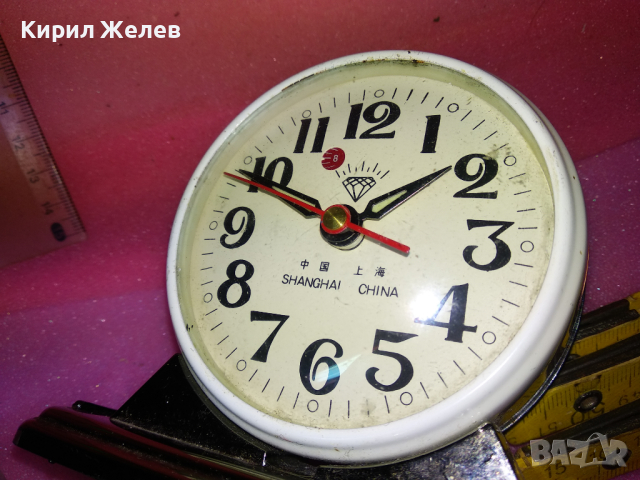 CHANGHAI CHINA Стар КОЛЕКЦИОНЕРСКИ МЕХАНИЧЕН ВИНТИДЖ МОДЕЛ БУДИЛНИК 20801, снимка 10 - Антикварни и старинни предмети - 44533888