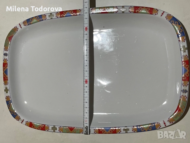  Голямо порцеланово плато с маркировка, снимка 3 - Чинии - 52599607