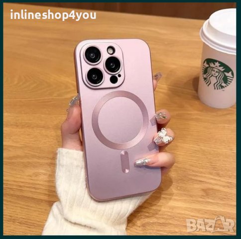 Матов Силиконов MagSafe Кейс за Apple iPhone 15 | 15 Pro | Pro Max, снимка 3 - Калъфи, кейсове - 42334322