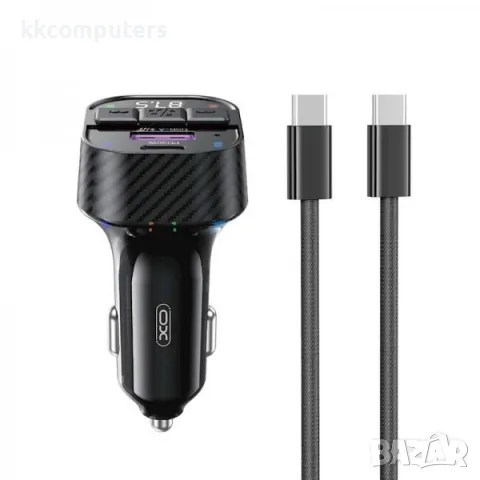 FM Трансмитер Bluetooth XO-BCC17/ MP3 / 30W / PD, USB QC 3.0/ Type-C - Type-C кабел / Черен / Баркод, снимка 2 - Аксесоари и консумативи - 47709390