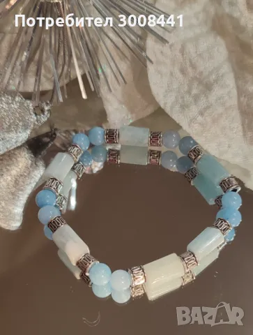 ГРИВНИ 💎АКВАМАРИНИ💎, снимка 3 - Гривни - 48254199