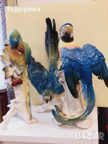 Порцеланова фигура-лот папагали фирма ЕНС (ENS) Германия-Тюрингия