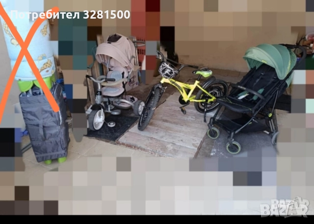 Детско колело, триколка, лятна количка и кошара