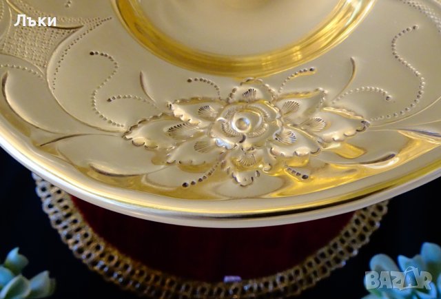 Бронзова фруктиера,рози,релеф,барок. , снимка 4 - Антикварни и старинни предмети - 39182754