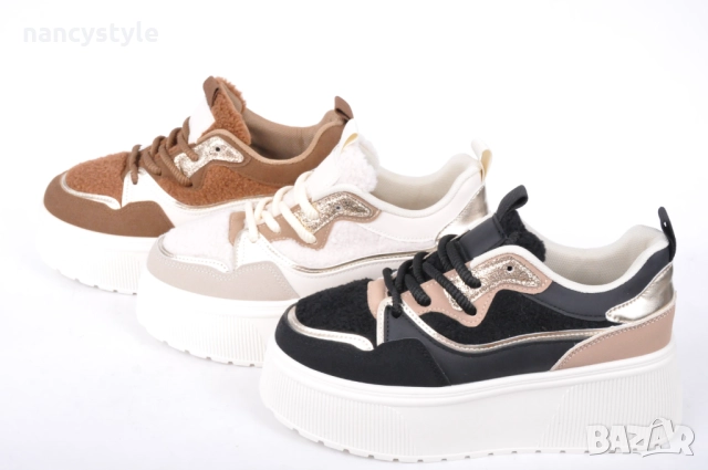 NEW! Дамски кецове на платформа - Три цвята