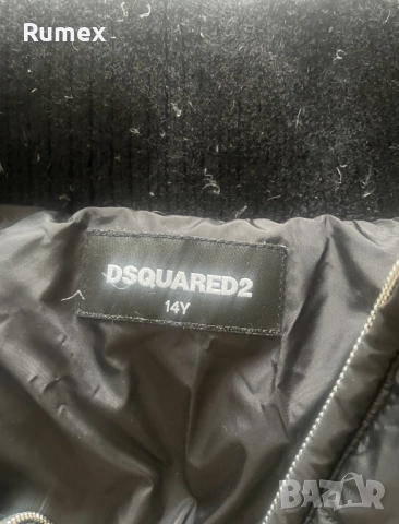 Черно пухено яке Dsquared2, снимка 4 - Якета - 51777352