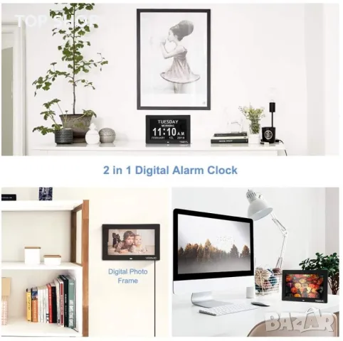 Цифров голям часовник -календар- фоторамка Exmate, снимка 4 - Други - 48498416