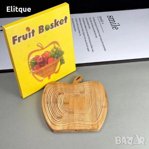 Сгъваема фруктиера за плодове и зеленчуци - бамбукова, снимка 3 - Други стоки за дома - 52853559