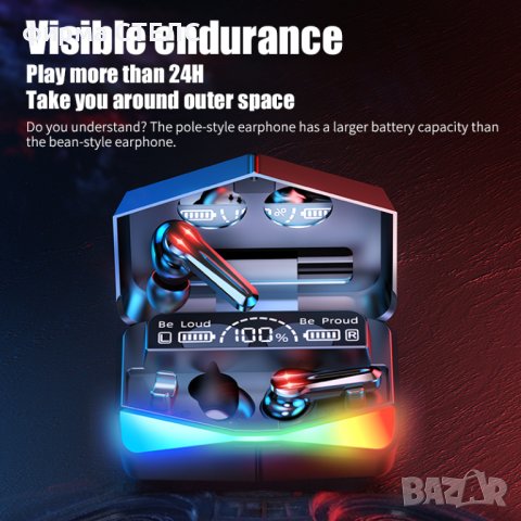 	 Геймърски слушалки STELS M28, True Wireless, IPX2, Bluetooth, Touch Control, Черен, снимка 12 - Безжични слушалки - 41514738