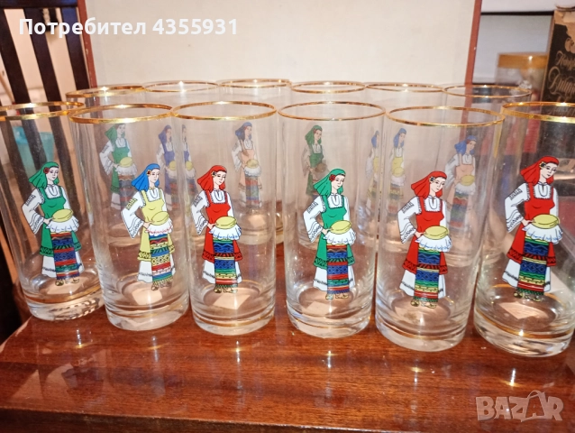 фолклор фолклорен стар български сервиз стари чаши стар комплект сервиз , снимка 5 - Антикварни и старинни предмети - 52626025