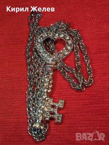 СКЪПОЦЕННО ПОСРЕБРЕНО КЛЮЧЕ - ПЕНДАНТ АРТ НУВО СТИЛ ВИСУЛКА с КРАСИВА ВЕРИЖКА 12604