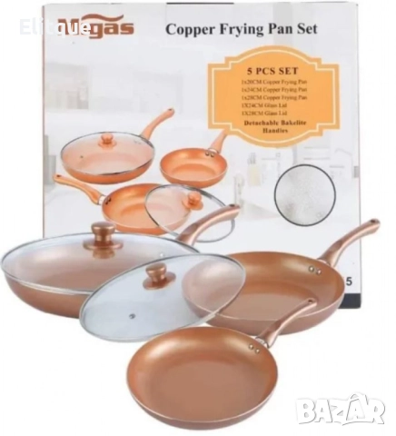 Комплект от 3 керамични тигана за всяка кухня Migas ML-0015, снимка 3 - Съдове за готвене - 52832127