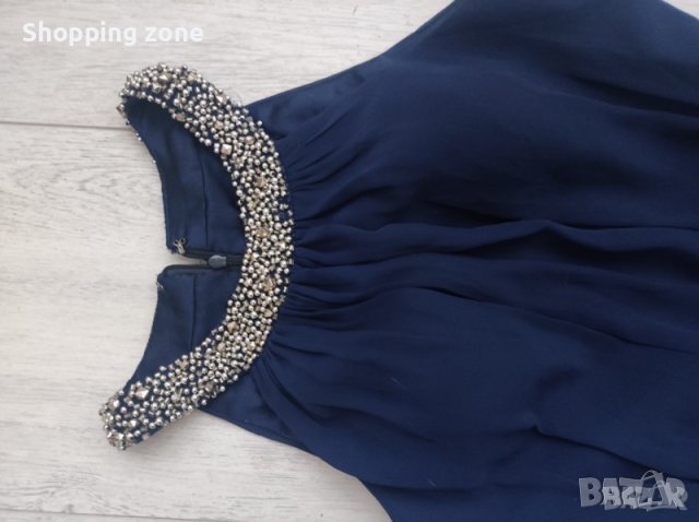 Дълга официална бална рокля в тъмно синьо, снимка 6 - Рокли - 40386041