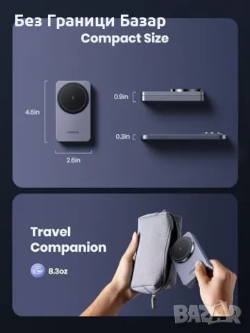 Ново UGREEN 15W безжично зарядно Qi стойка станция за iPhone и AirPods, снимка 7 - Аксесоари за Apple - 47583013