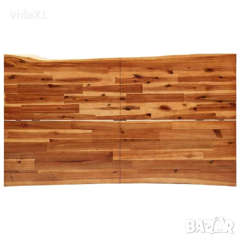vidaXL Трапезна маса с жив ръб 140x80x75 см масивна акация, снимка 6 - Маси - 56147310