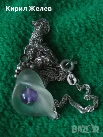 СРЕБЪРЕН ПЕНДАНТ ЦВЕТЕ КАМБАНКА с ВЕНЕЦИАНСКО СТЪКЛО МУРАНО и АМЕТИСТ с ВЕРИЖКА от СРЕБРО 925 49763, снимка 16 - Колиета, медальони, синджири - 50416535
