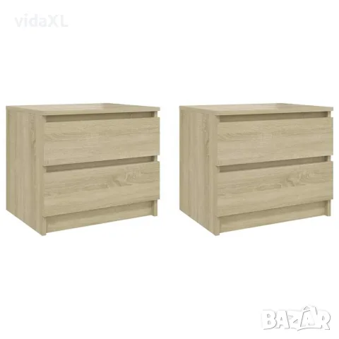 vidaXL Нощни шкафчета 2 бр дъб сонома 50x39x43,5 см инженерно дърво