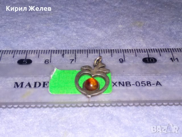 СРЕБЪРНА ЯГОДКА ФИГУРАЛЕН АРТ ПЕНДАНТ СРЕБРО 925 със СКЪПОЦЕННО ШЛИФОВАНО КАМЪЧЕ РЕТРО БИЖУ 18033, снимка 14 - Антикварни и старинни предмети - 39379317