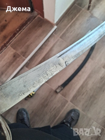 Рядка Антична Сикхска Сабя (Талвар) от XIX век – с Гравюри и Надписи на Гурмукхи, снимка 3 - Колекции - 53785950