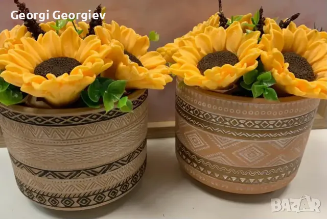 Цветя изработени с глицеринов ароматен сапун , снимка 12 - Декорация за дома - 48659911