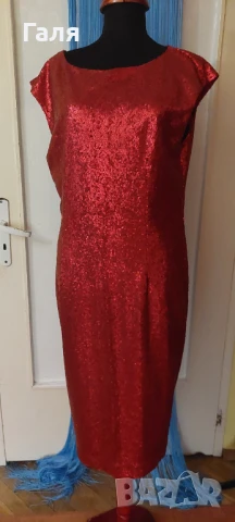 Даска червена рокля с пайети , снимка 5 - Рокли - 51414443