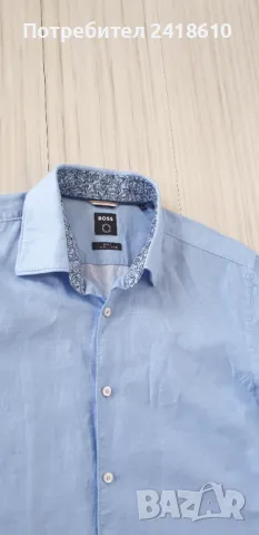 Hugo Boss Len / Organic Cotton  Slim Fit Mens Size 42 - L - 16 /1/2 НОВО! ОРИГИНАЛ! Мъжка Риза!