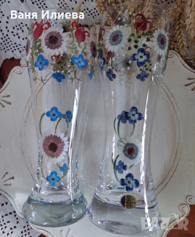 Красиви ръчно декорирани чаши , снимка 2 - Чаши - 48701761