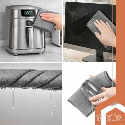 Кърпи за прозорци само с вода / Mагическа кърпа за прозорци - 3бр., снимка 4 - Други стоки за дома - 53504842