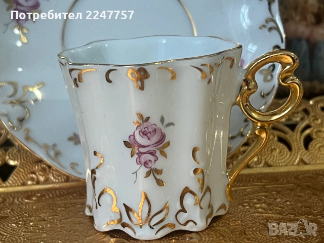 Двоен сет порцелан с 24K Gold, снимка 2 - Антикварни и старинни предмети - 53019749