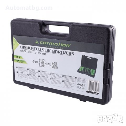 Комплект отвертки Automat, Изолирани, 11бр, Зелен, снимка 2 - Аксесоари и консумативи - 38896445