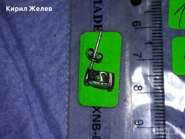 ПОСРЕБРЕНА ОБЕЦА от БЛАГОРОДНА СТОМАНА с БРИЛЯНТНО ФАСЕТИРАН ЦИРКОНИЙ и СРЕБРО 925 ЗАКОПЧАЛКА 37101, снимка 9 - Обеци - 39976843