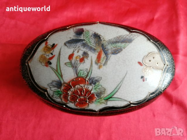 Roql SATSUMA Стара Японска Порцеланова Кутия за Бижута, снимка 2 - Антикварни и старинни предмети - 40307990