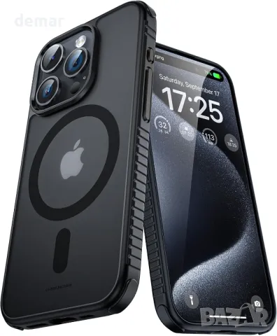 UNBREAKcable Магнитен калъф за iPhone 15 Pro Max 6.7", Съвместим с MagSafe, черен