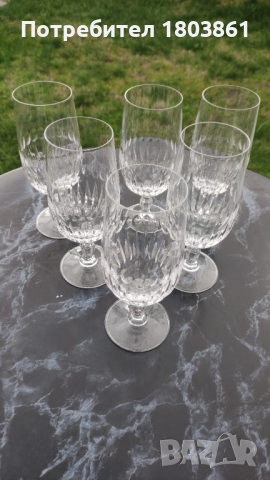 3 модела кристални чаши с еднаква шарка по 6 бр. от вид, снимка 8 - Чаши - 44751215