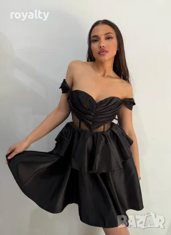 Елегантна черна дамска рокля , снимка 4 - Рокли - 50268042