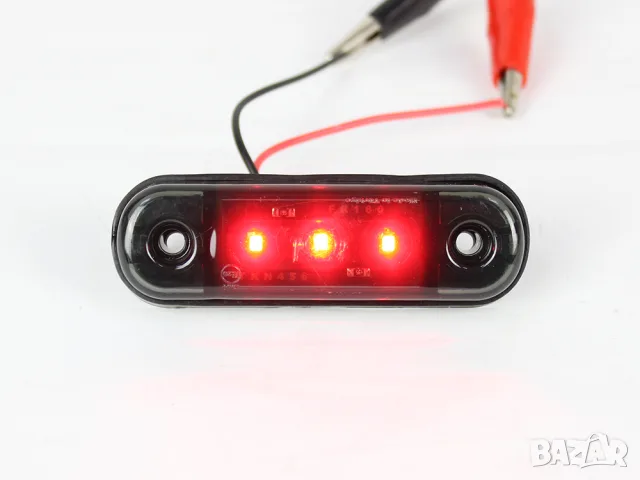 LED габарит 3 LED 88 mm 12-24V с червена светлина, снимка 2 - Аксесоари и консумативи - 55868889