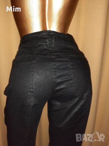 BONGO M /L Черен кожен  панталон / клин / змийски принт , снимка 7 - Клинове - 34212489