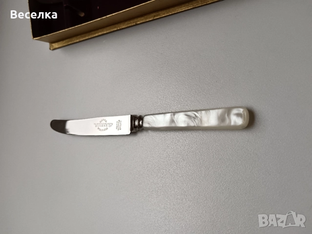 Sheffield, ножчета за плодове, седефени дръжки, оригинала кутия , снимка 3 - Прибори за хранене, готвене и сервиране - 52425173