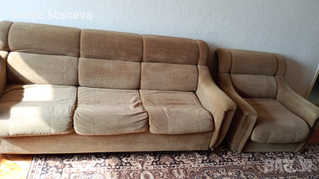 Подарявам диван и фотьойл , снимка 2 - Дивани и мека мебел - 44613496