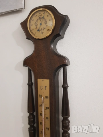 Голям барометър,термометър,влагометър и часовник, снимка 3 - Антикварни и старинни предмети - 53022916